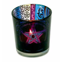 T-Lite Holder Pentacle Glass T-Lite Holder Pentacle Glass